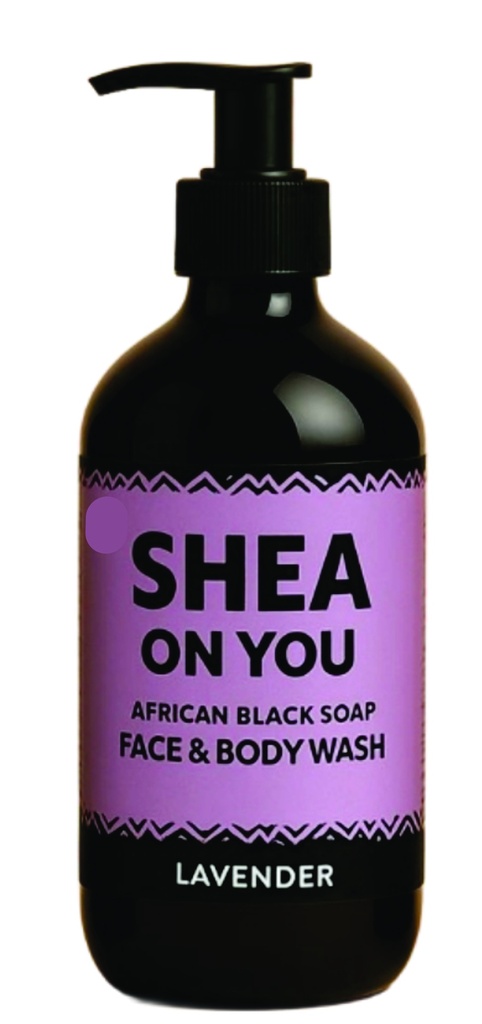 SHEA ON YOU LAVENDER AFRICAN BLACK SOAP -  FACE AND BODY WASH 500ML
